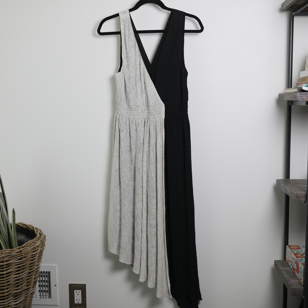 NWT Anthropologie Maeve V-neck Asymmetrical Hem Contrast Color Dress